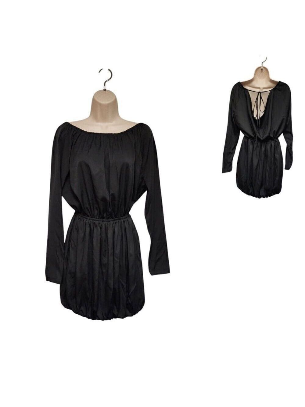 Converse Black Long Sleeve Balloon Skirt Mini Dress – Size M